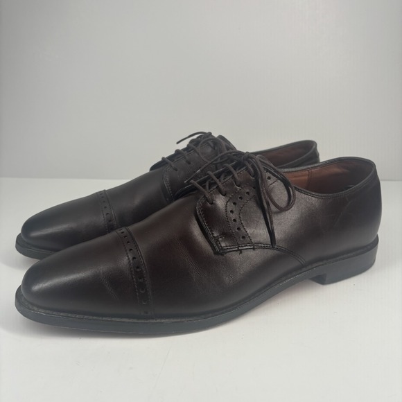 Allen Edmonds Clifton Men's US 11D Dark Brown Leather Cap-Toe Oxford Dress Shoes